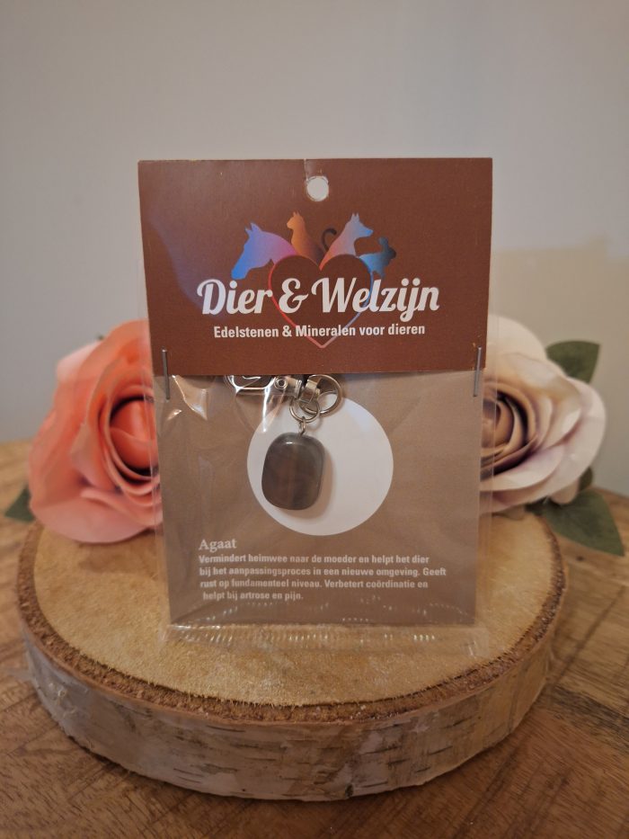 Halsband hanger - Agaat - voor dieren