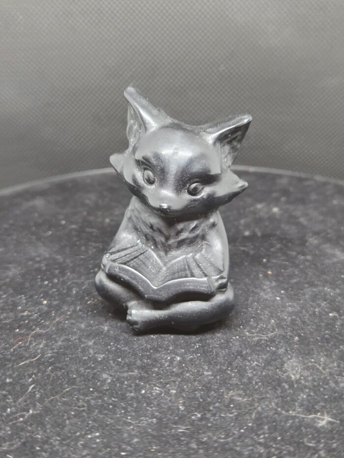 obsediaan_vosjemetboekje_spiritsoflife Obsidiaan - Vos met boekje - 65 Gram