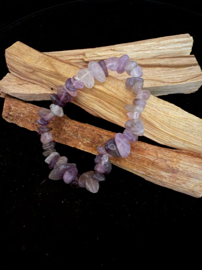 Kinderarmbandje - Amethist - chips 4 mm