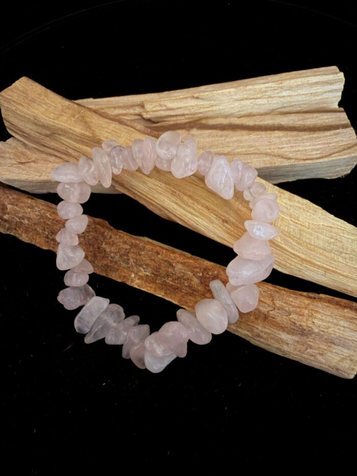 Kinderarmbandje - Rozenkwarts - chips 4 mm